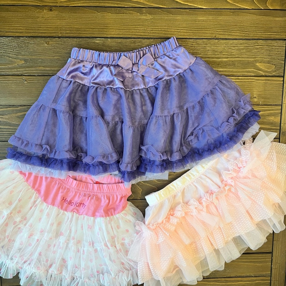 Purple and Pink Tulle Skirts Set